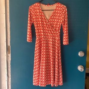 41 Hawthorn Geometric Partial Wrap Dress